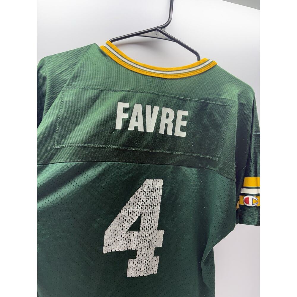 Vintage 90s Champion Brett Favre Green Bay Packers Jersey Youth XL 18-20 #4 NFL - Picture 2 of 5
